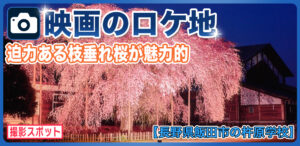 杵原学校と枝垂れ桜は映画で有名な歴史的景観がある撮影場所